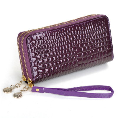 Ms High Capacity Long Section Wallet Patent Lleather Small Change Mobile Phone Hand Bag