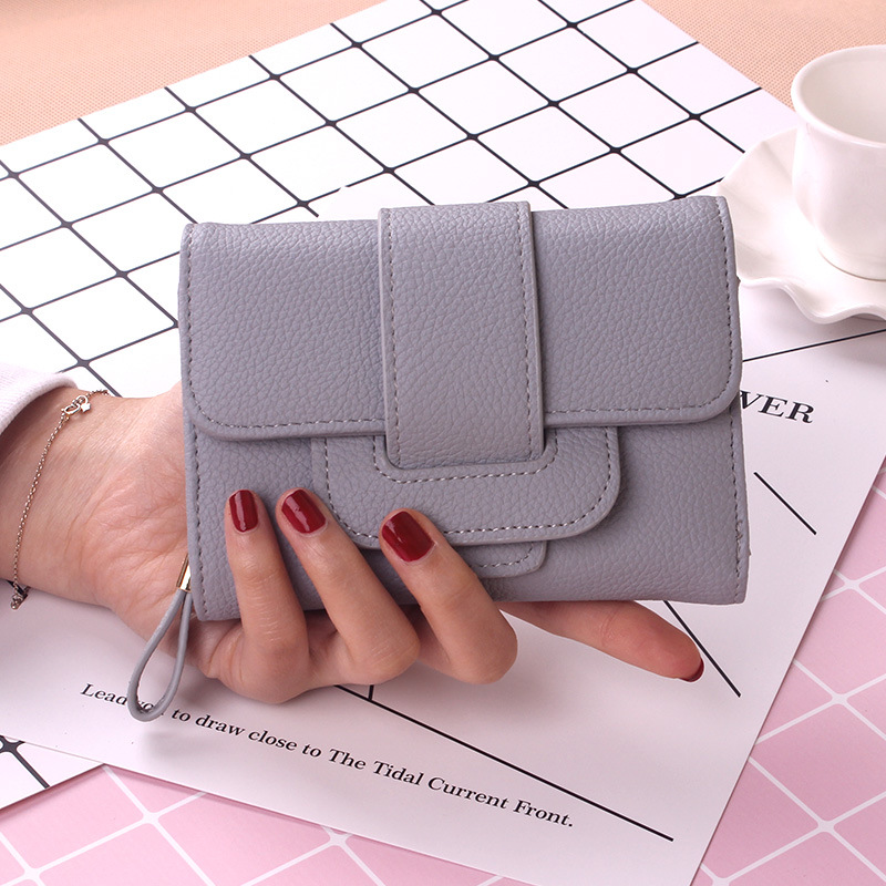 Retro Short Section Wallet Ms Simple Wild Three Fold Wallet Student Hand Bag