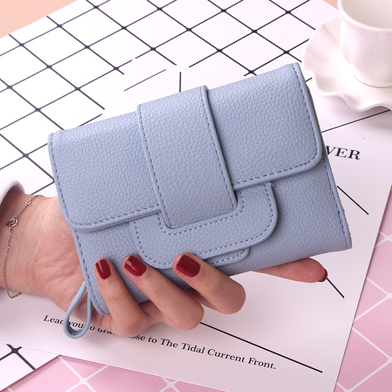 Retro Short Section Wallet Ms Simple Wild Three Fold Wallet Student Hand Bag