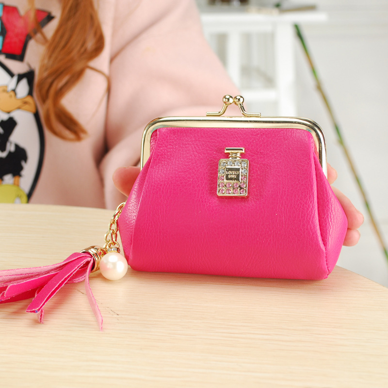The New Fashion Ultra Thin Small Wallet Tassel Pendant Ms Short Ssection Coin Purse