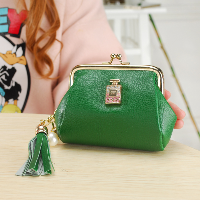 The New Fashion Ultra Thin Small Wallet Tassel Pendant Ms Short Ssection Coin Purse