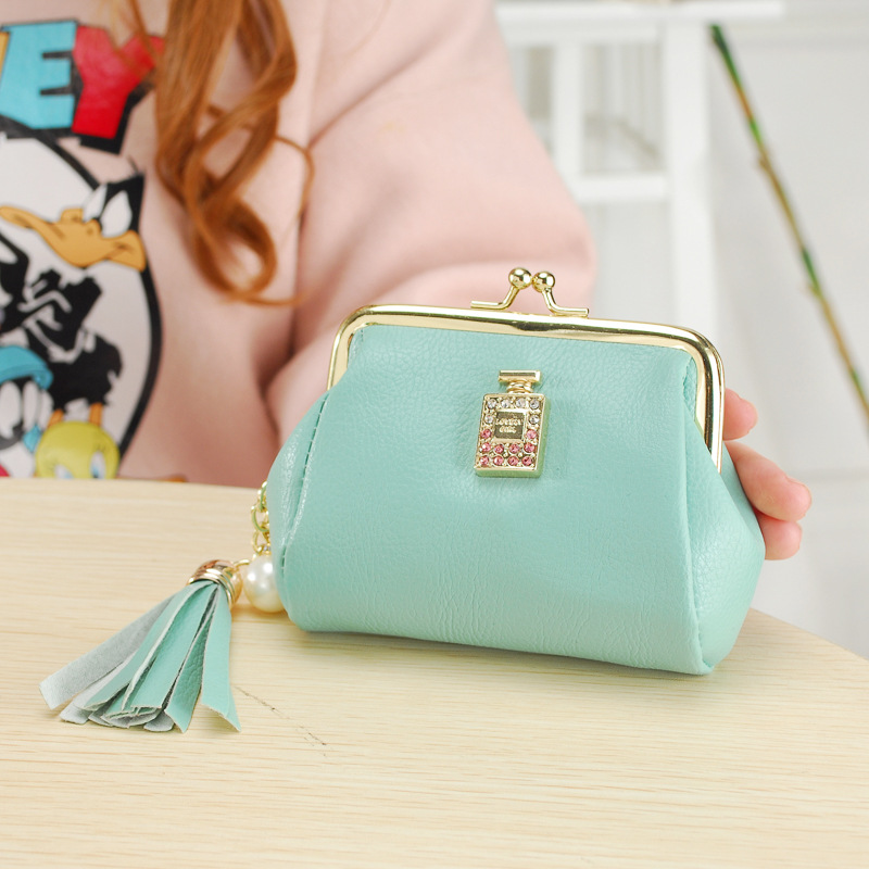 The New Fashion Ultra Thin Small Wallet Tassel Pendant Ms Short Ssection Coin Purse