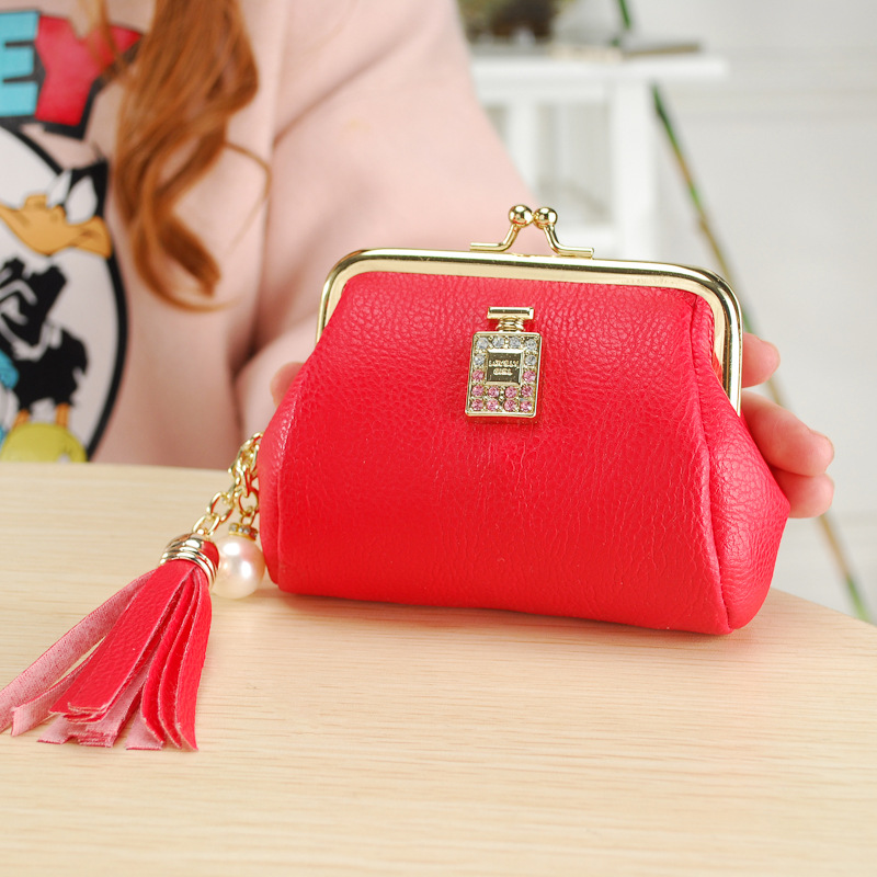 The New Fashion Ultra Thin Small Wallet Tassel Pendant Ms Short Ssection Coin Purse