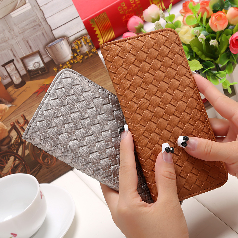 The New Long Section Weave Ms Lovely Coin Purse Fashion Leisure   Thin Section Wallet