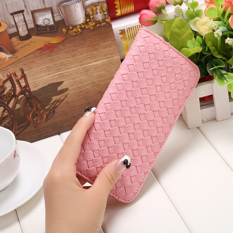 The New Long Section Weave Ms Lovely Coin Purse Fashion Leisure   Thin Section Wallet