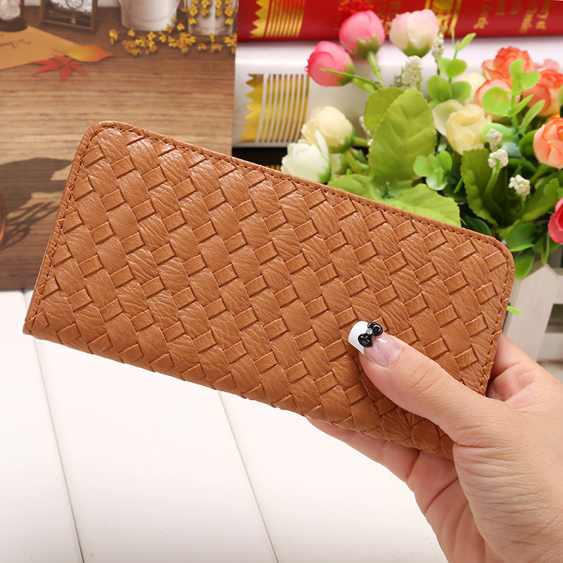 The New Long Section Weave Ms Lovely Coin Purse Fashion Leisure   Thin Section Wallet
