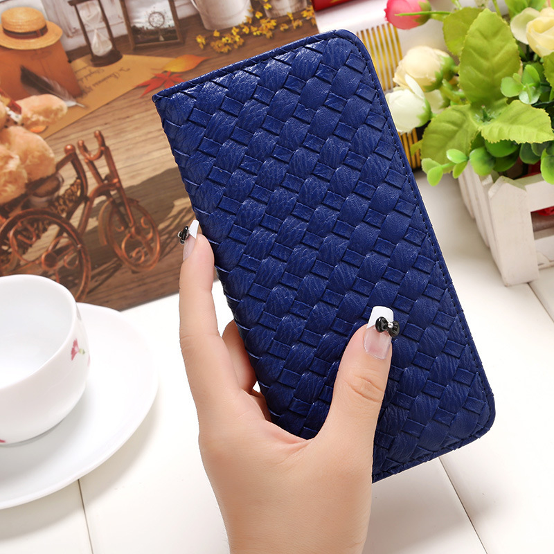The New Long Section Weave Ms Lovely Coin Purse Fashion Leisure   Thin Section Wallet