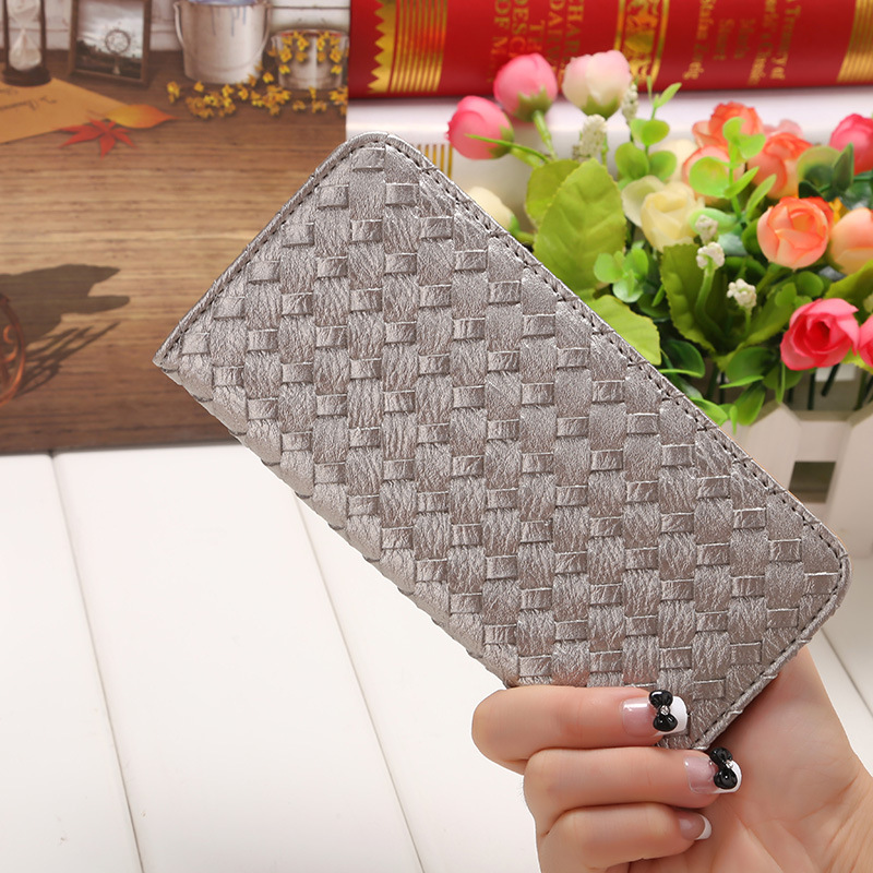 The New Long Section Weave Ms Lovely Coin Purse Fashion Leisure   Thin Section Wallet