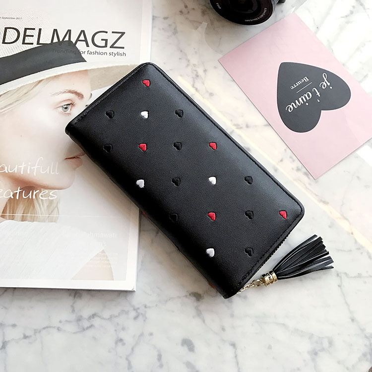 Simple Personality Ms Wallet Long Section Hand Bag Student Wallet Zipper Wallet Mobile Phone Bag