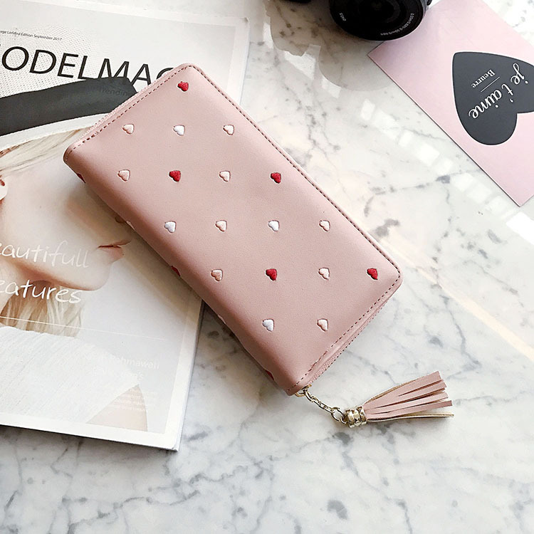 Simple Personality Ms Wallet Long Section Hand Bag Student Wallet Zipper Wallet Mobile Phone Bag