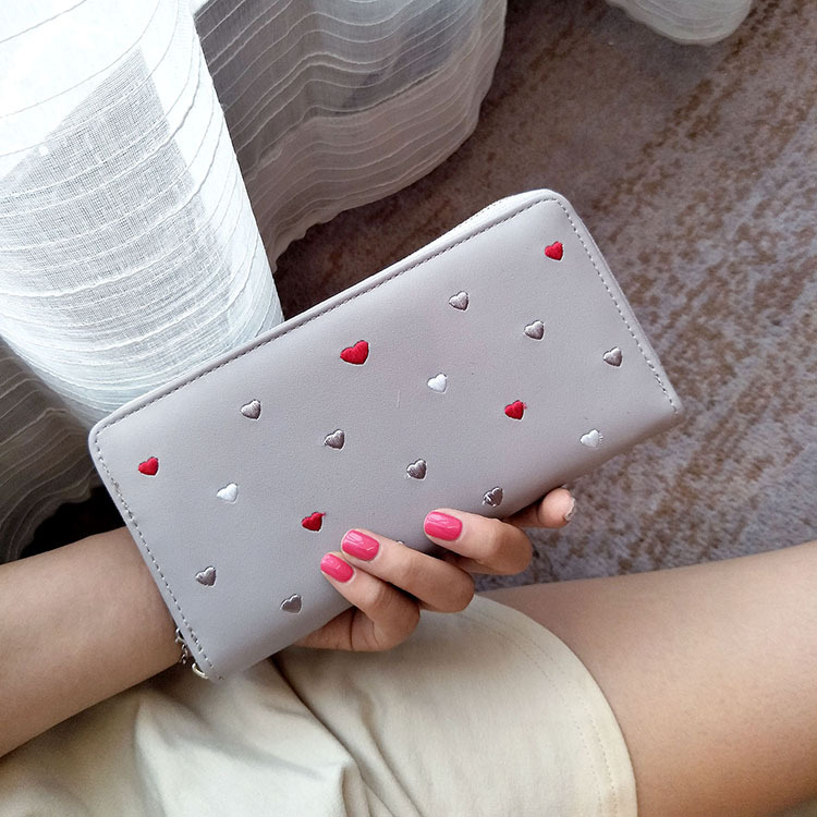 Simple Personality Ms Wallet Long Section Hand Bag Student Wallet Zipper Wallet Mobile Phone Bag