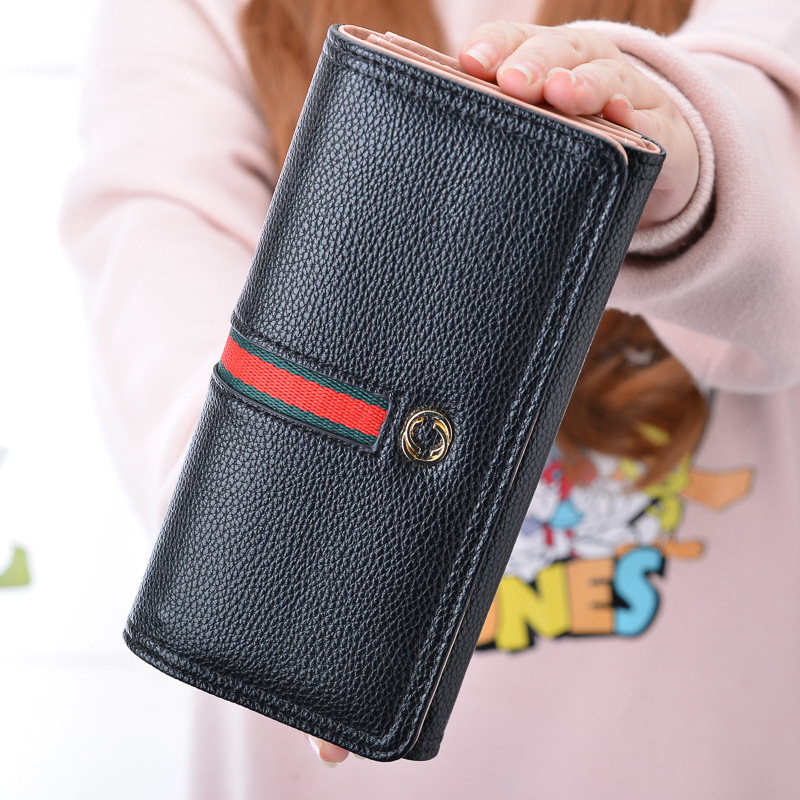 The New Wallet Ms Long Section Western Style Fashion High Capacity Buckle Soft Wallet Female Wallet