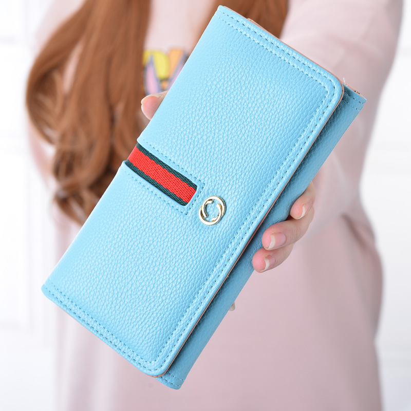 The New Wallet Ms Long Section Western Style Fashion High Capacity Buckle Soft Wallet Female Wallet