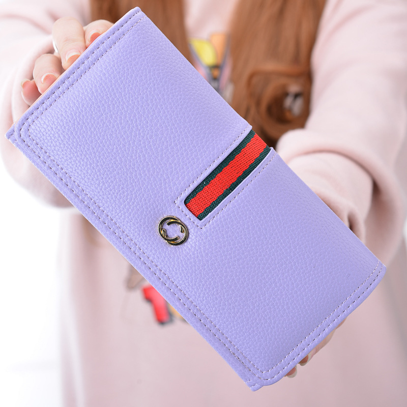 The New Wallet Ms Long Section Western Style Fashion High Capacity Buckle Soft Wallet Female Wallet