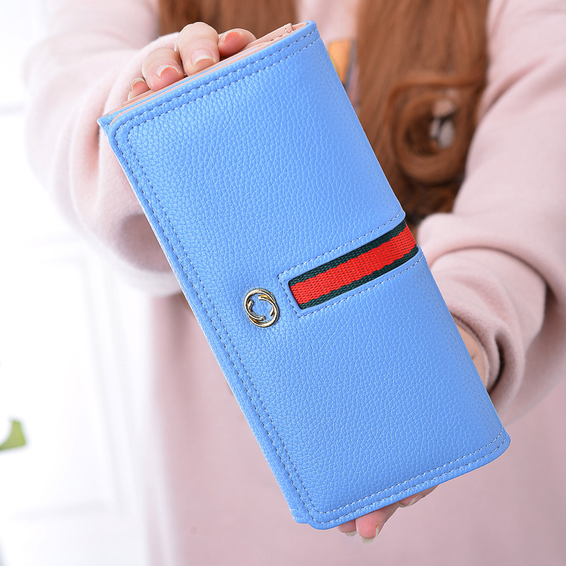The New Wallet Ms Long Section Western Style Fashion High Capacity Buckle Soft Wallet Female Wallet