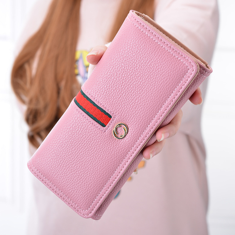 The New Wallet Ms Long Section Western Style Fashion High Capacity Buckle Soft Wallet Female Wallet