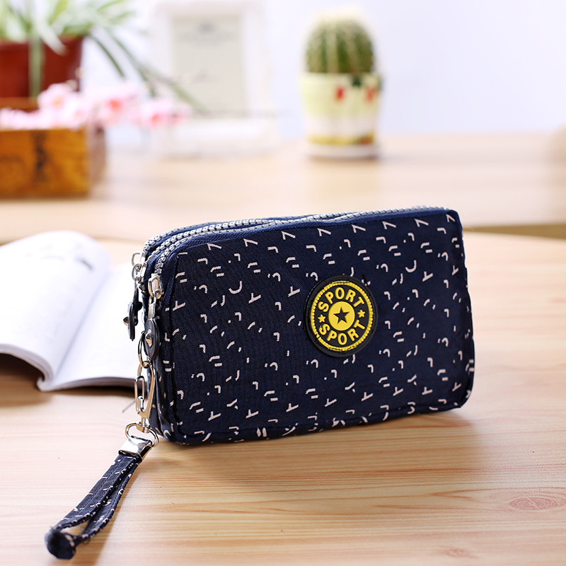 The New Cartoon Hand Bag Three Layers Zipper Short Section Mobile Phone Bag Ms Coin Purse