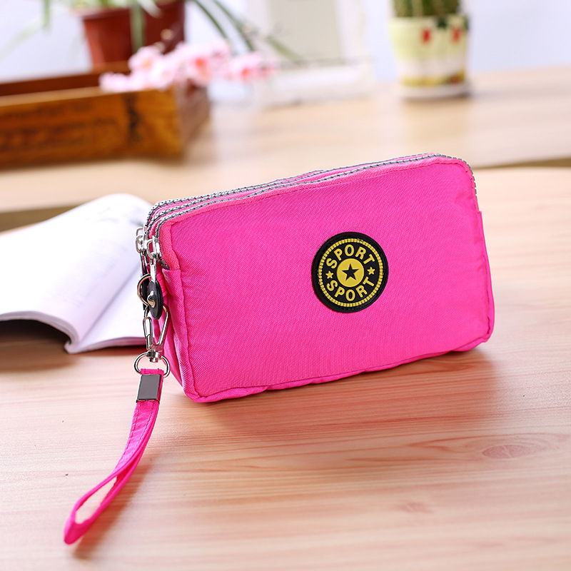 The New Cartoon Hand Bag Three Layers Zipper Short Section Mobile Phone Bag Ms Coin Purse