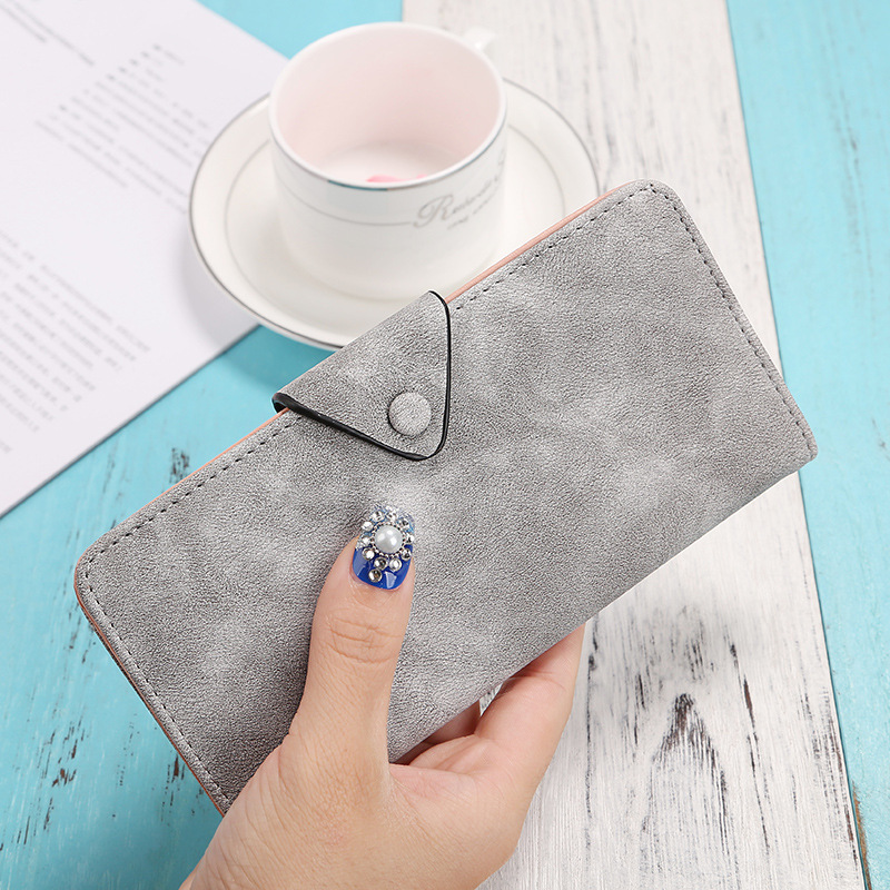 The New Ms Wallet Long Section Scrub Ultra Thin Retro Leisure Wallet Card Pack