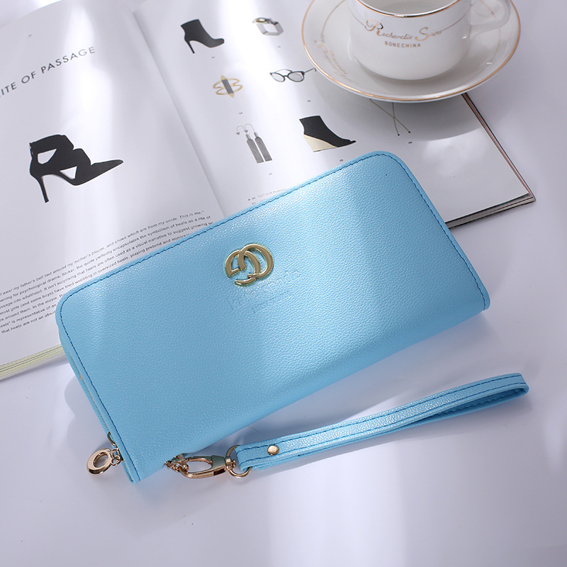 Solid Color Ms Wristbands Hand Bag Fashion Long Section Female Zipper Wallet High Capacity Wallet