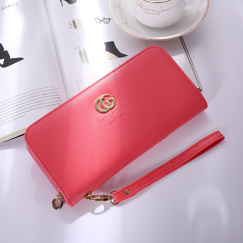 Solid Color Ms Wristbands Hand Bag Fashion Long Section Female Zipper Wallet High Capacity Wallet