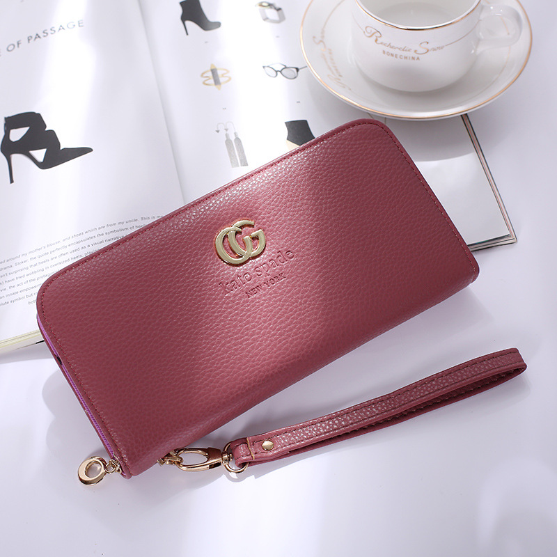 Solid Color Ms Wristbands Hand Bag Fashion Long Section Female Zipper Wallet High Capacity Wallet