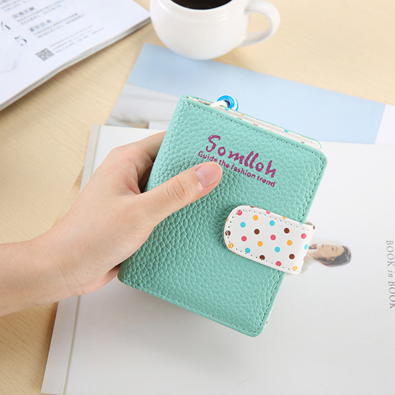 The New Ladies Lovely Wave Point Wallet Zipper Short Section Female Trend Wallet
