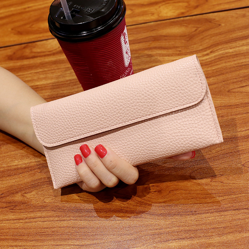 Ms Long Section Wallet Fashion Thin Section Student Wallet Simple Buckle Multi-card Bit Wallet