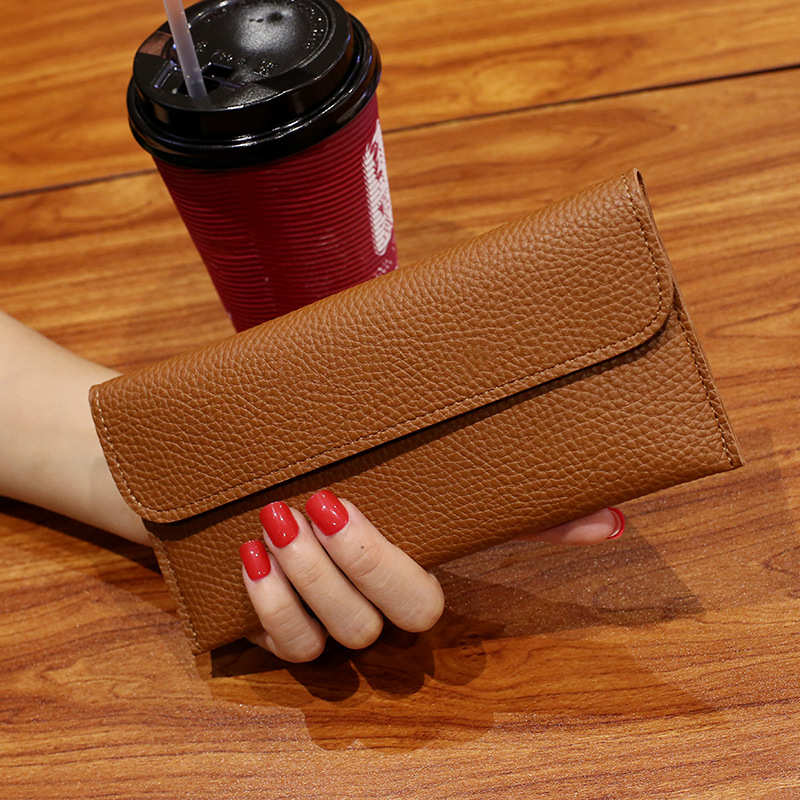 Ms Long Section Wallet Fashion Thin Section Student Wallet Simple Buckle Multi-card Bit Wallet