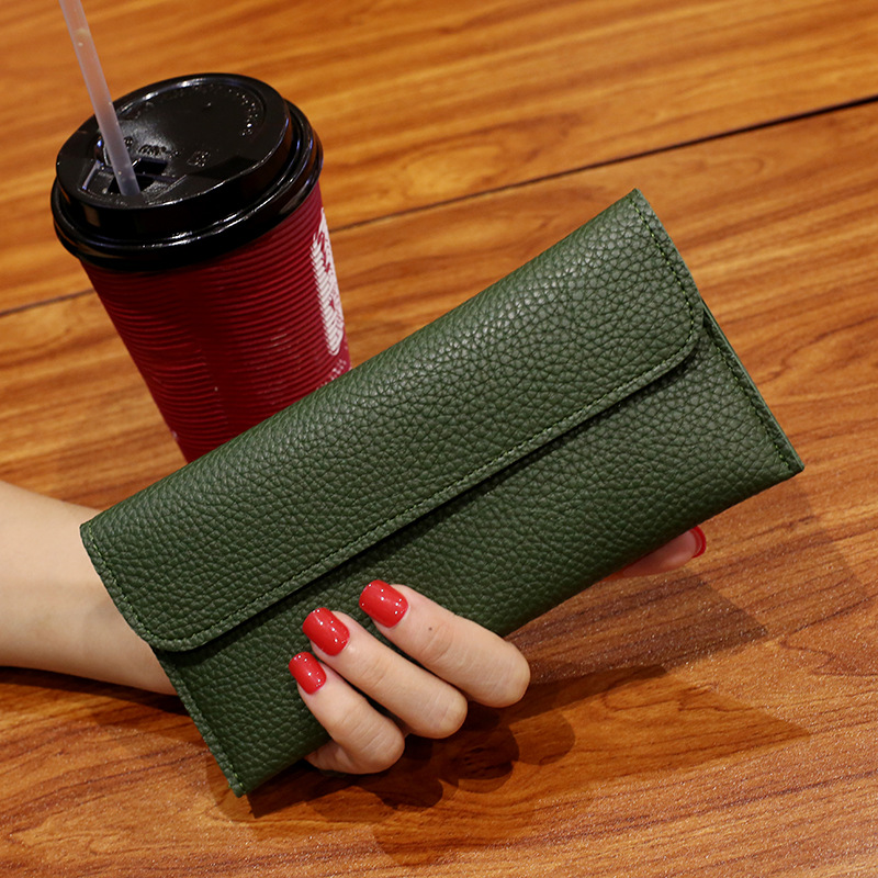 Ms Long Section Wallet Fashion Thin Section Student Wallet Simple Buckle Multi-card Bit Wallet