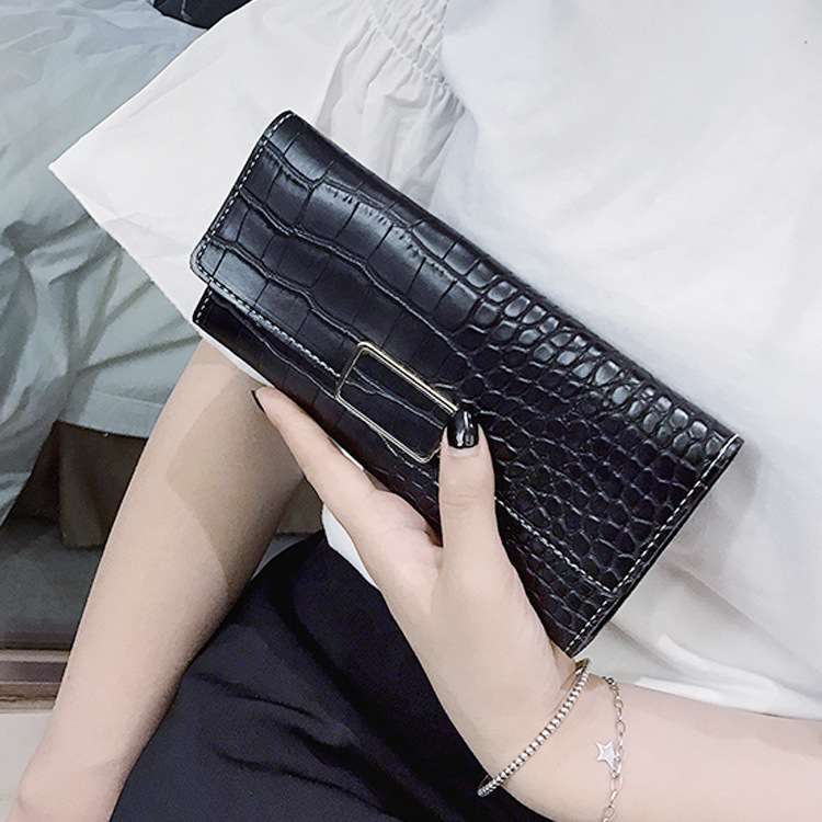 The New Western Style Retro Stone Pattern Fashion Three Fold Mini Buckle Wallet Coin Purse