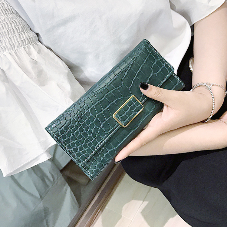 The New Western Style Retro Stone Pattern Fashion Three Fold Mini Buckle Wallet Coin Purse