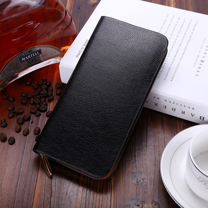 Western Style Men Long Section Wallet Zipper Fashion Hand Bag Business Leisure Male Wallet