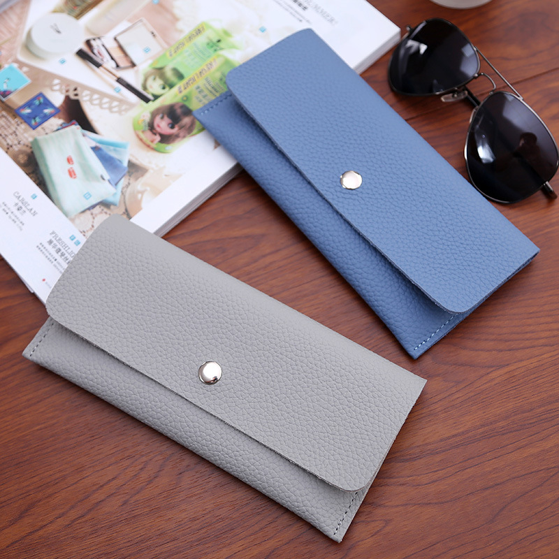 Ms Thin Section Wallet PU Leather Solid Color Simple Magnetic Buckle Ms Leisure Hand Bag