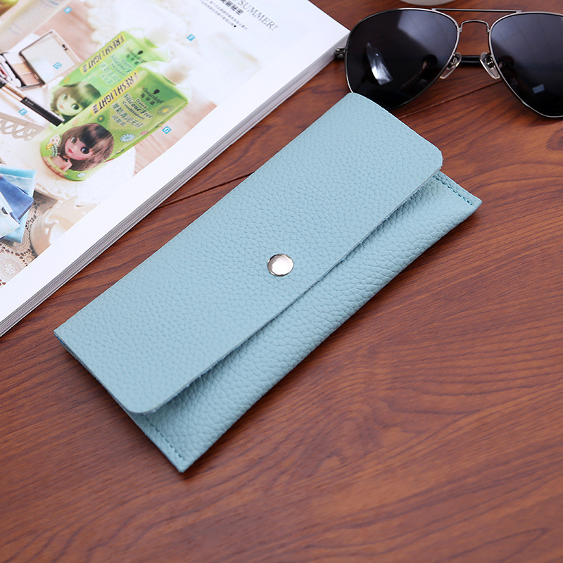 Ms Thin Section Wallet PU Leather Solid Color Simple Magnetic Buckle Ms Leisure Hand Bag