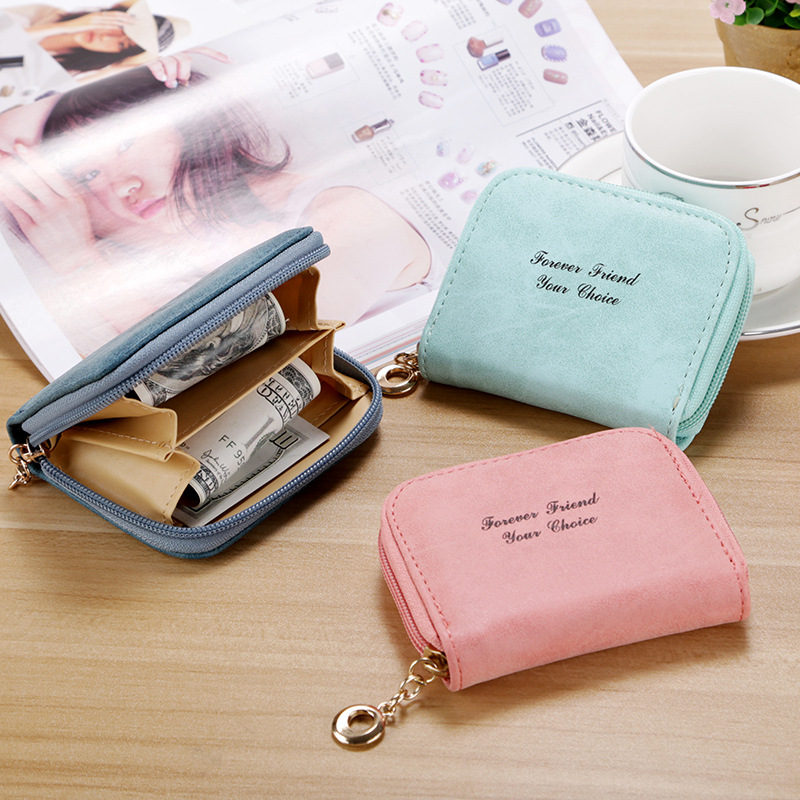 Ms wallet Short section Simple Scrub Wallet Female student fashion Coin Purse