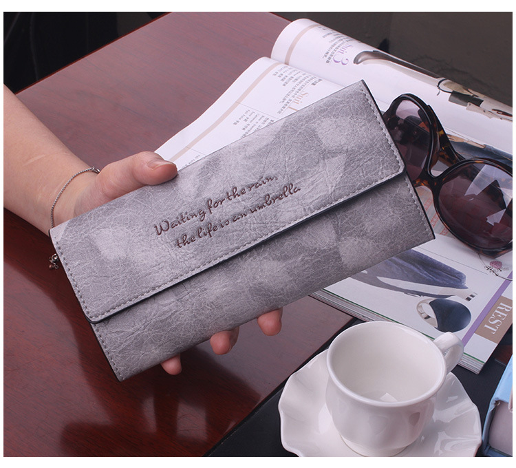 The New Fashion Wallet Ms Long Section Ultra Thin Multi-card Bit Soft Cover Oil Wax Student Hand Bag