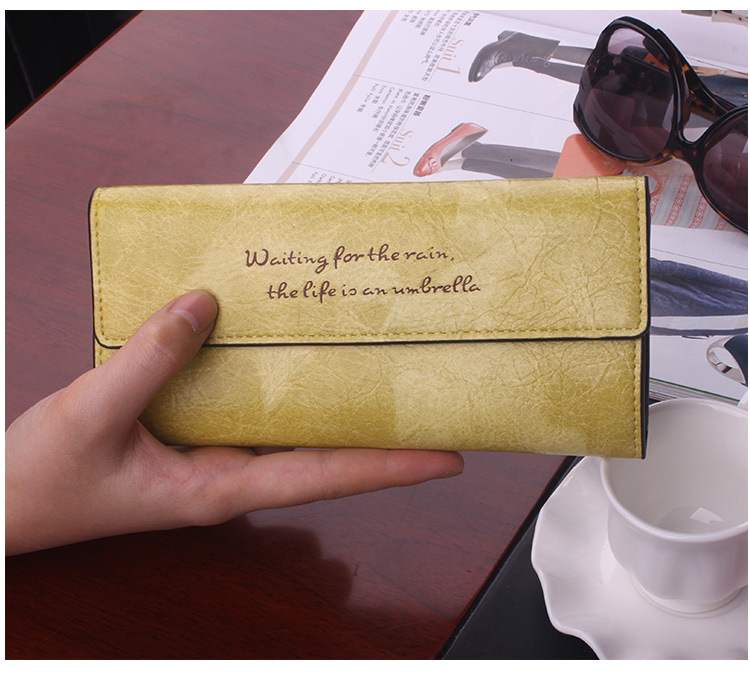 The New Fashion Wallet Ms Long Section Ultra Thin Multi-card Bit Soft Cover Oil Wax Student Hand Bag