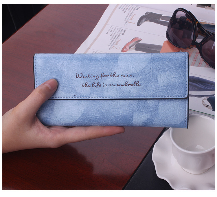 The New Fashion Wallet Ms Long Section Ultra Thin Multi-card Bit Soft Cover Oil Wax Student Hand Bag