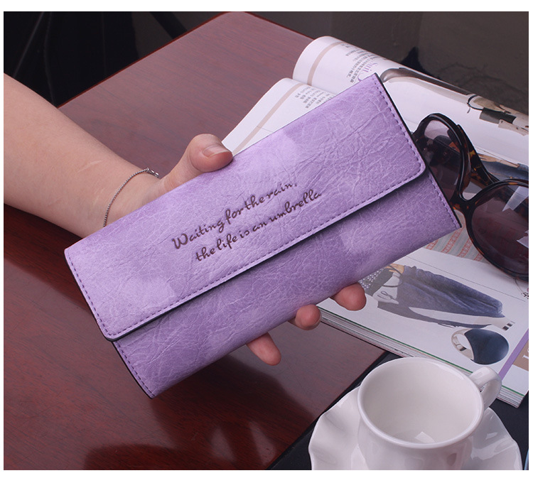 The New Fashion Wallet Ms Long Section Ultra Thin Multi-card Bit Soft Cover Oil Wax Student Hand Bag