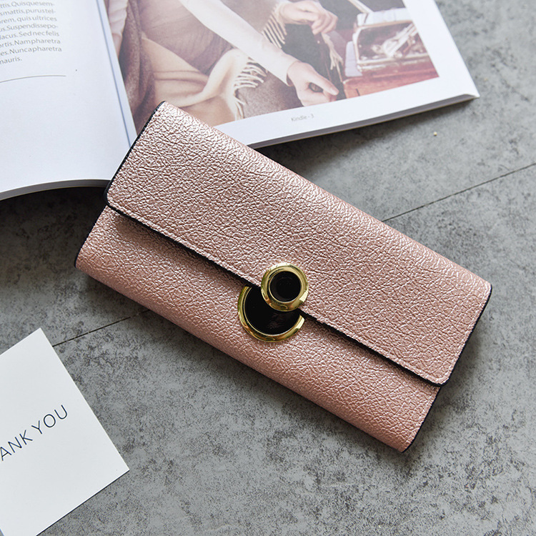 The New Ultra Thin Ms Wallet Long Section Student Simple Buckle Multifunction Wallet Hand Bag