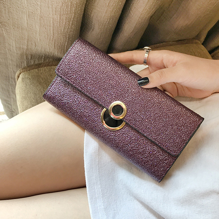 The New Ultra Thin Ms Wallet Long Section Student Simple Buckle Multifunction Wallet Hand Bag