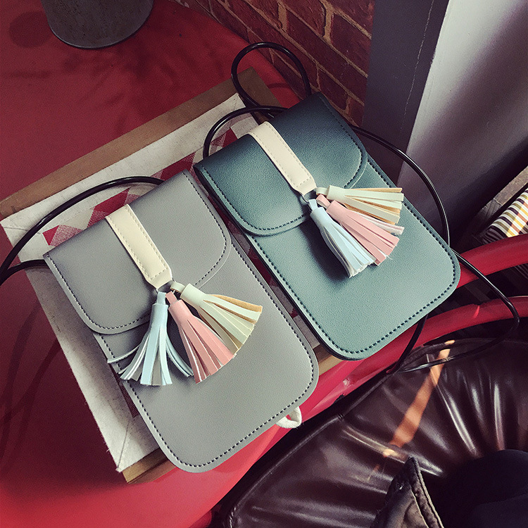 Retro Tassel Coin Purse Mobile phone Bag Leisure Fashion Shoulder Oblique Cross Package Ms Package