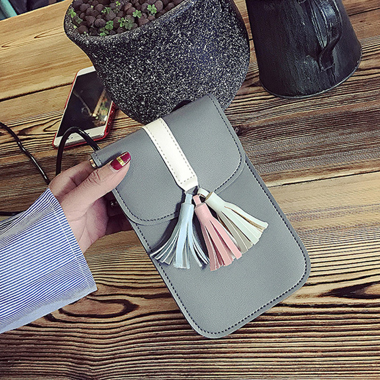 Retro Tassel Coin Purse Mobile phone Bag Leisure Fashion Shoulder Oblique Cross Package Ms Package