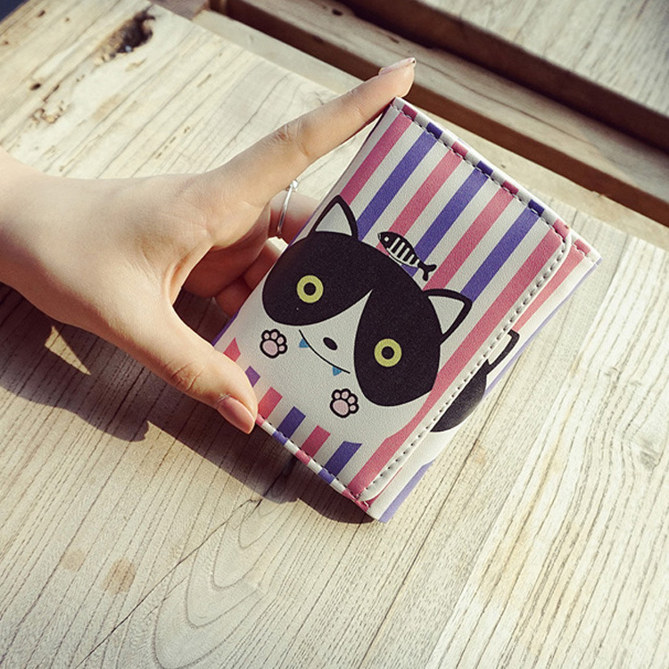 The New Cartoon Ms Short Section Wallet Card Pack Lovely Cat Fashion Coin Purse