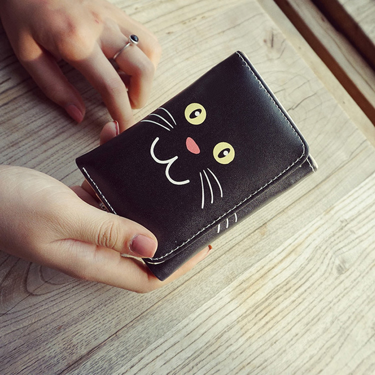 The New Cartoon Ms Short Section Wallet Card Pack Lovely Cat Fashion Coin Purse