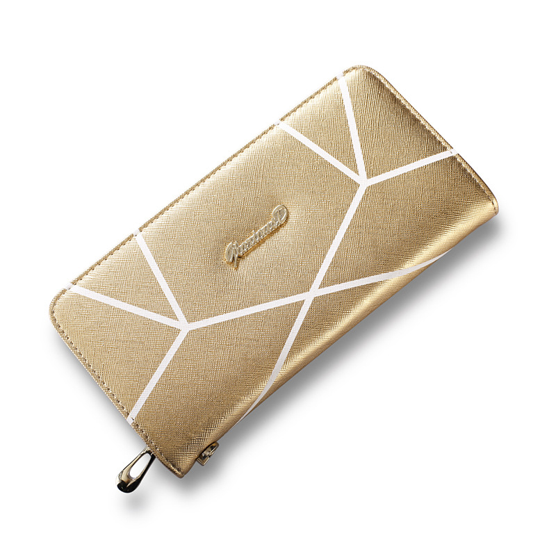 Ms Geometric Patterns Wallet High Capacity Hand bag Fashion Zipper Letter Coin Purse