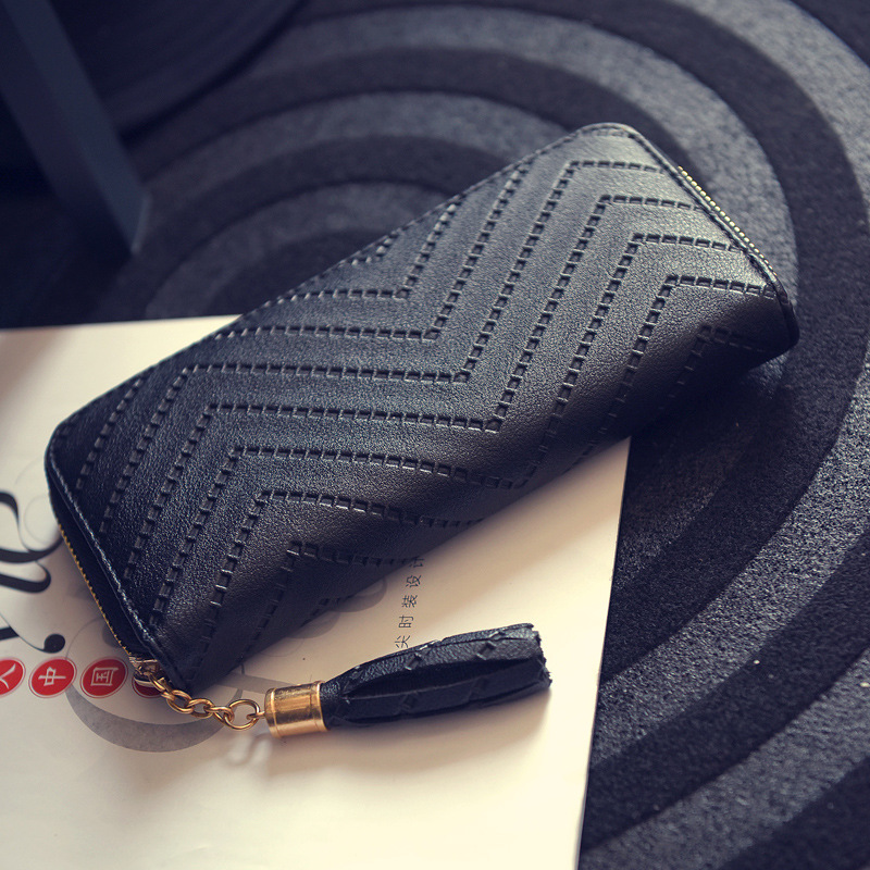 Ms Simple Personality Wallet Long Section Hand Bag Student Wallet Zipper Wallet Mobile Phone Bag