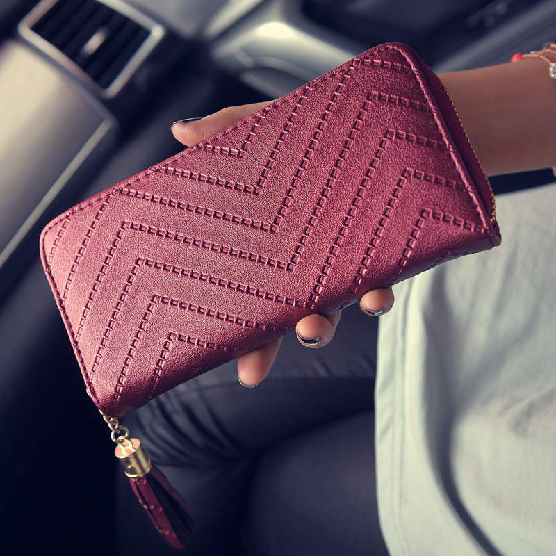 Ms Simple Personality Wallet Long Section Hand Bag Student Wallet Zipper Wallet Mobile Phone Bag