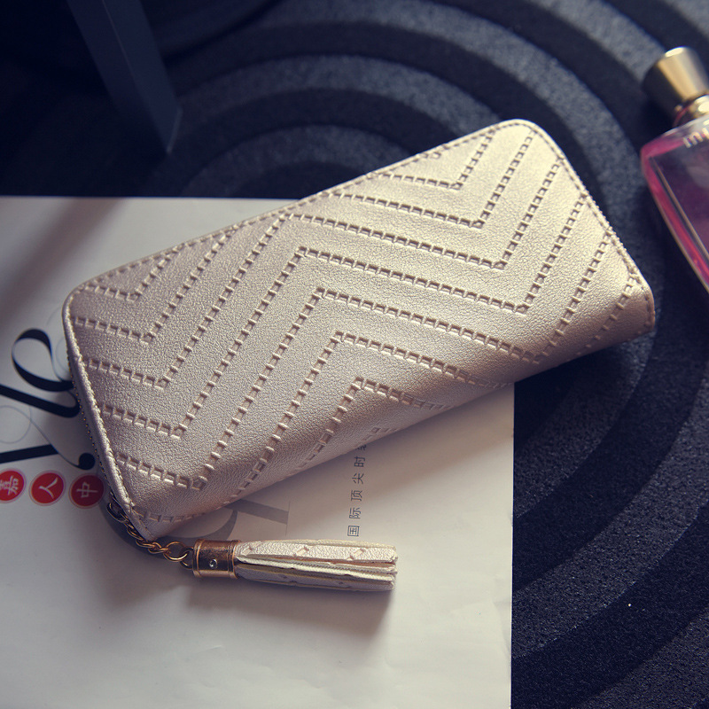 Ms Simple Personality Wallet Long Section Hand Bag Student Wallet Zipper Wallet Mobile Phone Bag